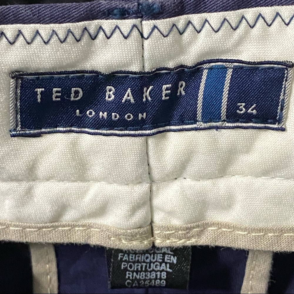 Ted Baker London Men’s Flat Front Navy Blue Chino Pants Size 34x32 - Picture 7 of 10